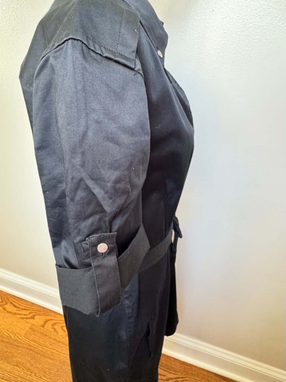 NY&C Black Belted Utility Shirt Dress Sz 14 Quiet Luxury, Office, Business - Picture 10 of 14